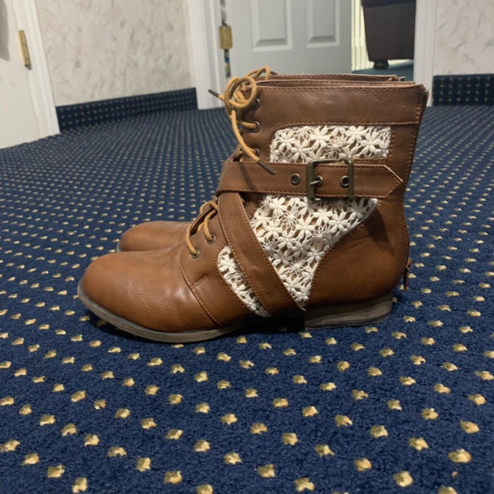 Brown Lace Boots